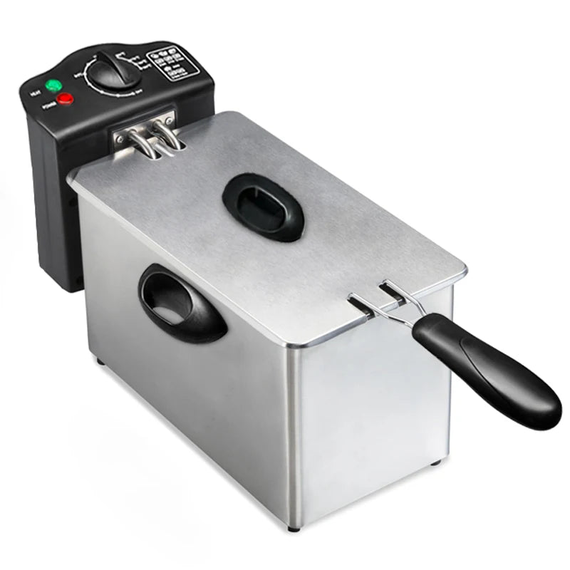 Electric Deep Fryer Large Capacity Oil Oven Countertop Commercial Fryer for Street Vendors Fried Chicken Fries Pot EU/UK