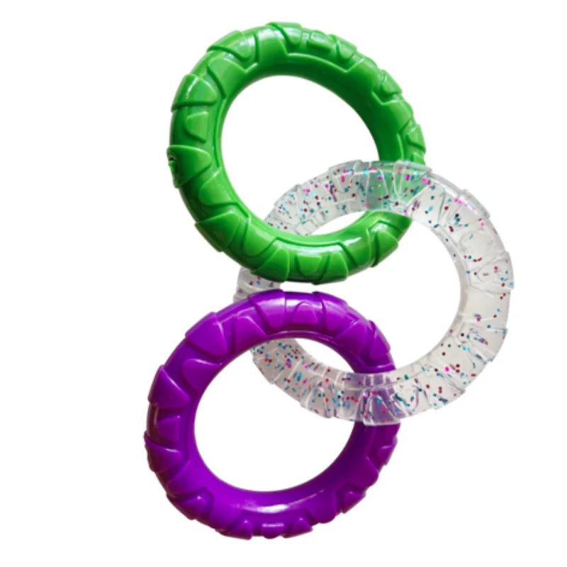 Dog Chewing Toy Loop Rings for Aggressive Chewer TPR Teething Loop Puppy Toy Dog Chew Pacifier Pulling Toy Pet Supplies