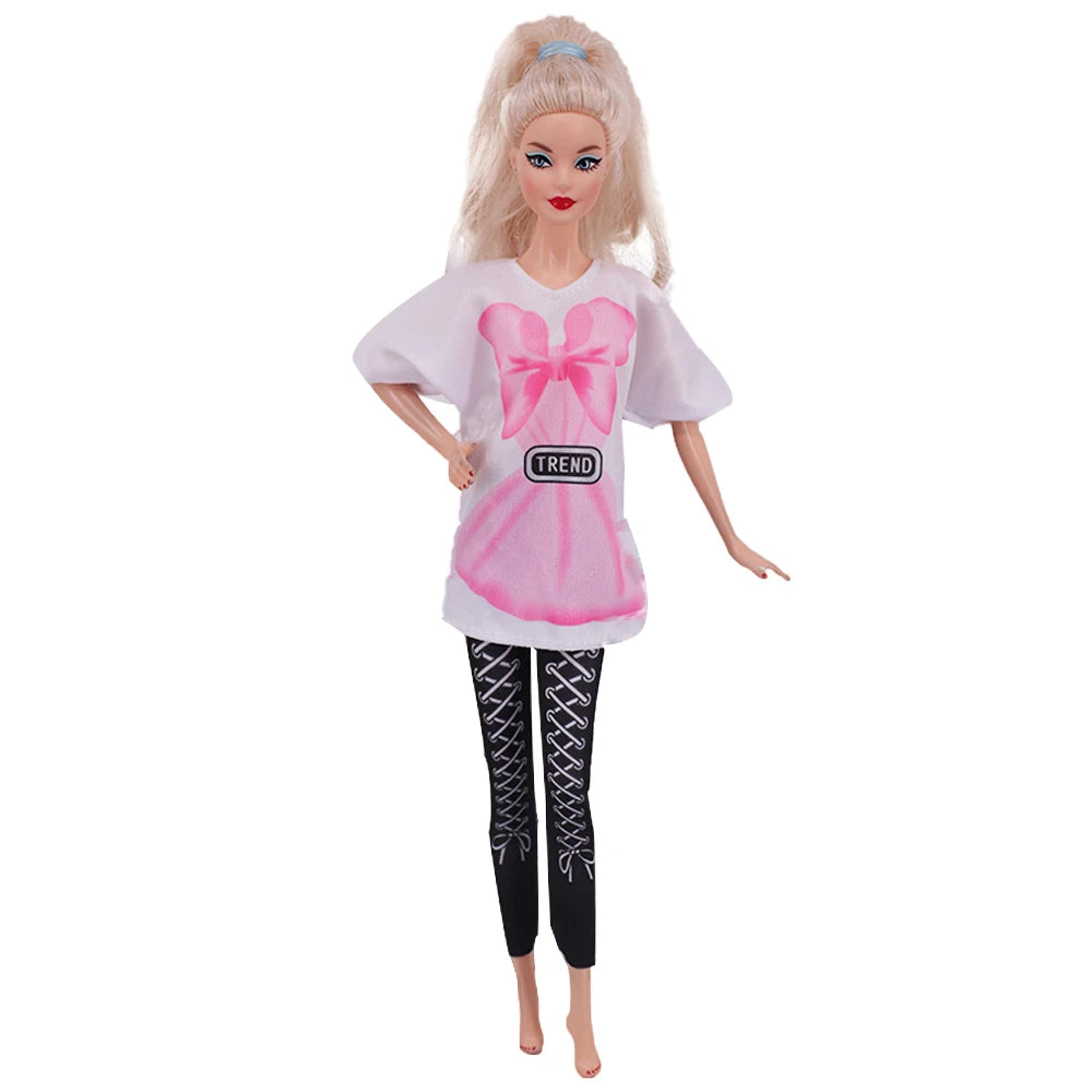 Fashion BJD Doll Clothes Top+pants(+Hats+shoes)Set Fit 30cm Doll&1/6 BJD Doll Clothing Accessories,Toys For Girls Gifts Festival