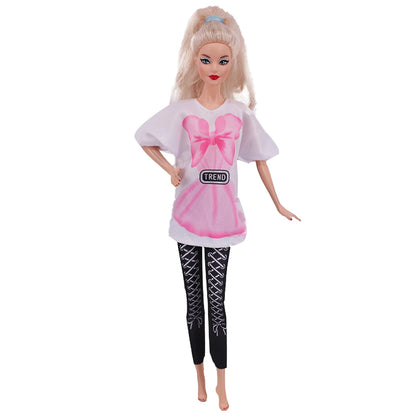 Fashion BJD Doll Clothes Top+pants(+Hats+shoes)Set Fit 30cm Doll&1/6 BJD Doll Clothing Accessories,Toys For Girls Gifts Festival