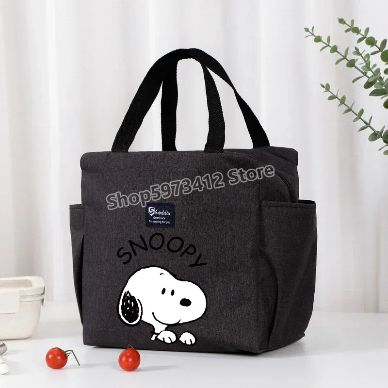 Snoopys Portable Lunch Drink Carrier Insulated Bag Fresh Cooler Pouch Food Thermal Box Tote Picnic Container Bags Cute Kids Gift