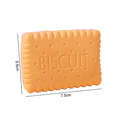 Dog Chew Toy Built-in Squeaker Simulation Biscuit Cake Bite-Resistant Latex Toy Exercise Toy Small Large Dogs Toy Pet Supplies