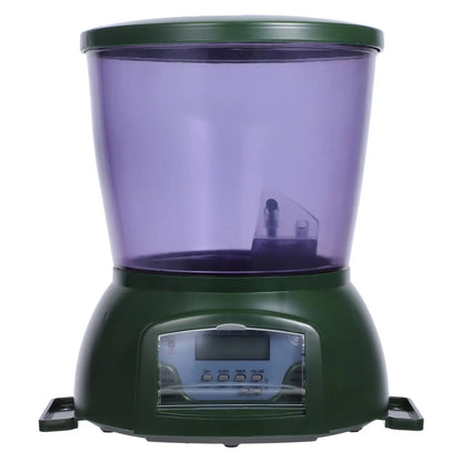 Automatic Fish Feeder Large Capacity Powered LCD Timer Pond Aquarium Outdoor Feeding Schedule Dry Food Pet Supplies
