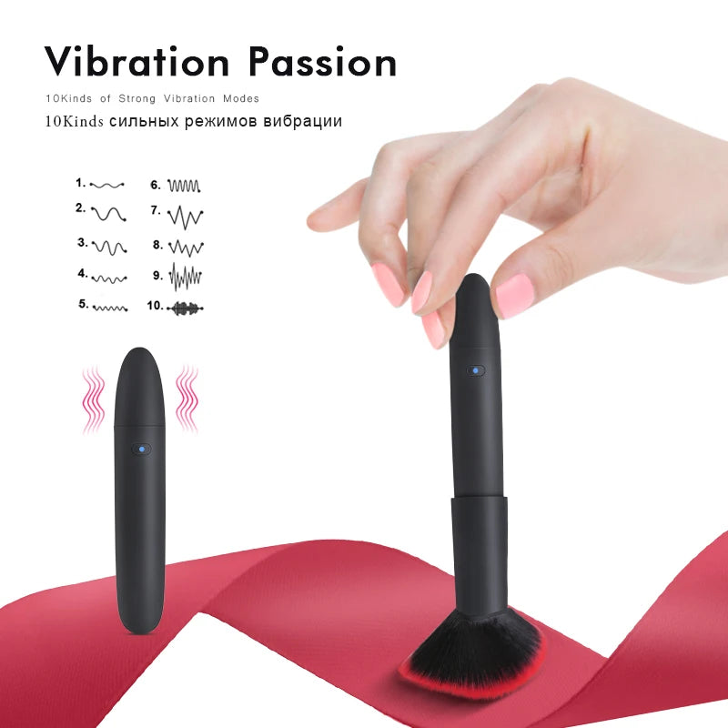 Makeup Brush Vibrator for Women Clit Vagina Stimulator AV Magic Dildo Wand Bullet Vibrator Female Masturbation Massager Sex Toys