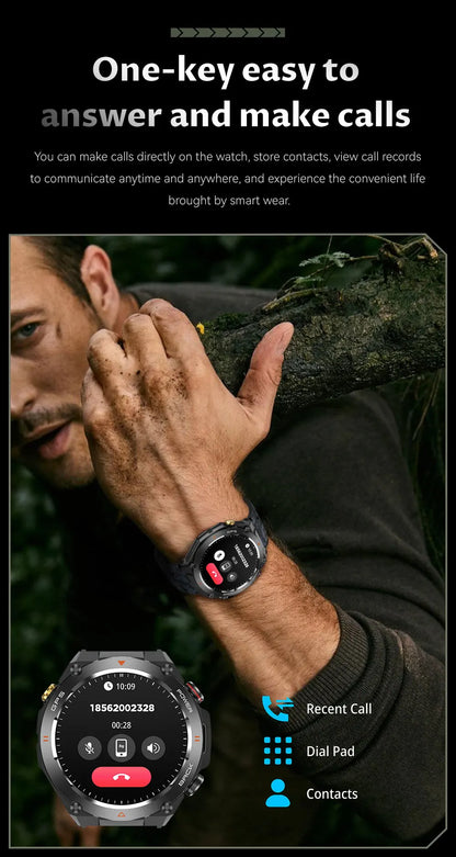2025 GPS New Men Dual-band Positioning Smart Watch Men AMOLED Compass Waterproof 650mAh Battery Military Sport Watches New