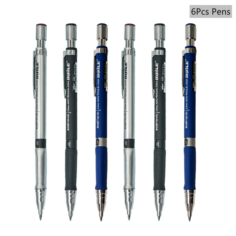 2.0mm Mechanical Pencil Black / Color Lead Refill 2B Sketching Pencil Art Sketch Painting Writing For School & Office Stationery