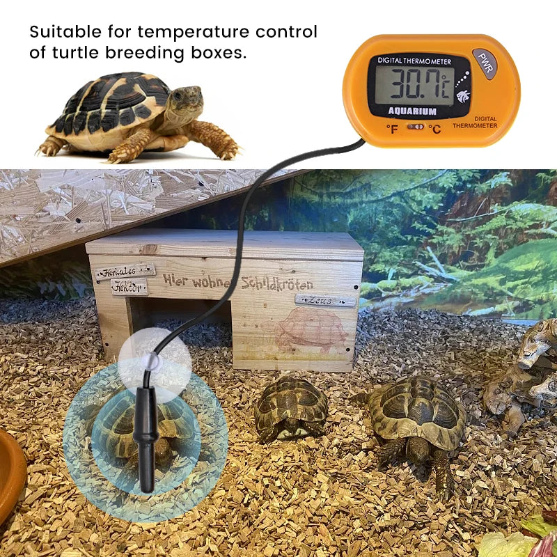 Fish Tank Thermometer LCD Digital Aquarium Temperature Water Meter Aquarium Temp Detector Fish Alarm Pet Supplies Tool Aquatic