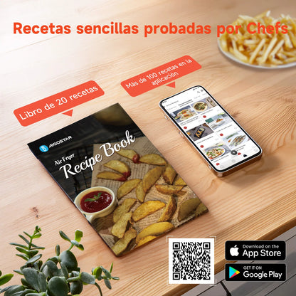 7L Oil-Free Air Fryer, Led Touch Screen, 8 Functions, Removable Non-Stick Basket, Recipe Book Included, 1900