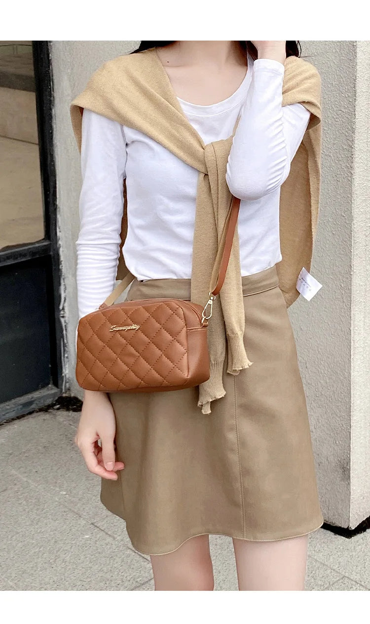 Tassel Small Messenger Bag For Women 2023 Trend Lingge Embroidery Camera Female Shoulder Bag Fashion Chain Ladies Crossbody Bags