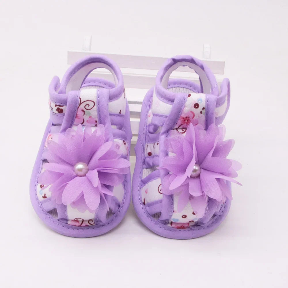 New Children Summer Clogs 0-18M Flower Newborn Infant Baby Girl Princess Bowknot Sandals Toddler Soft Crib Walkers Casual Shoes