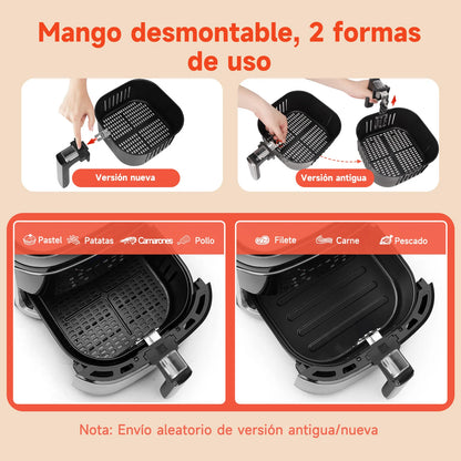 7L Oil-Free Air Fryer, Led Touch Screen, 8 Functions, Removable Non-Stick Basket, Recipe Book Included, 1900