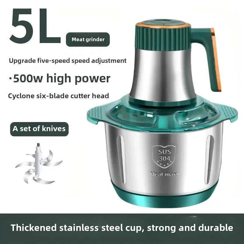 304 Stainless Steel Multifunctional Electric Food Processor 2L 3L 5L Meat Grinder Mincer Vegetable Chopper Slicer 220V EU Plug