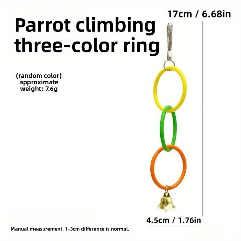 Parrot Toys Colorful Parrot Climbing and Chewing Toy with Bell Bird Swing Toys for Nibbling and Playing