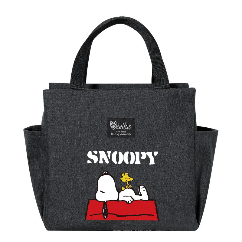 Snoopys Portable Lunch Drink Carrier Insulated Bag Fresh Cooler Pouch Food Thermal Box Tote Picnic Container Bags Cute Kids Gift