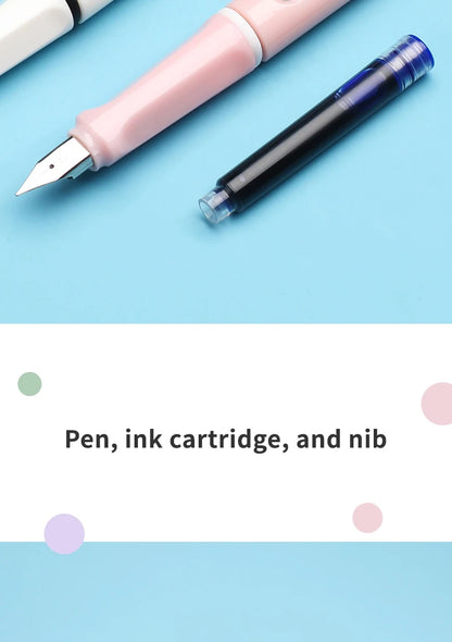 6pcs Calligraphy Pens With Replaceable Ink Bags 0.38mm Fine Dots to Improve Writing and Posture Practice
