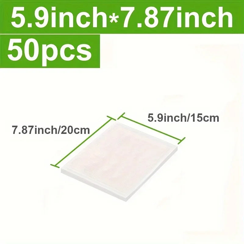 50PCS Net Pattern Vacuum Bag Food Bag Household Fresh-Keeping Bag Cooked Food Packaging Bag