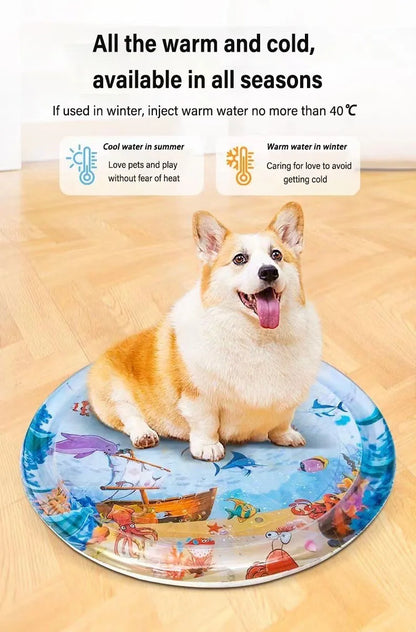 Sea Ocean Water Mat Sensory Water Mat Thickened Inflatable For Cat Pet Supplies Cleaning Cooling Mat Summer Cat Pets Accessories
