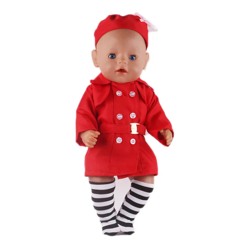 Doll Clothes Pretty Dresses Coat Daily Clothing Fashion Set For 43CM Baby Doll&18Inch American Doll,Girl Toys DIY Gifts