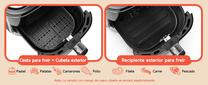7L Oil-Free Air Fryer, Led Touch Screen, 8 Functions, Removable Non-Stick Basket, Recipe Book Included, 1900