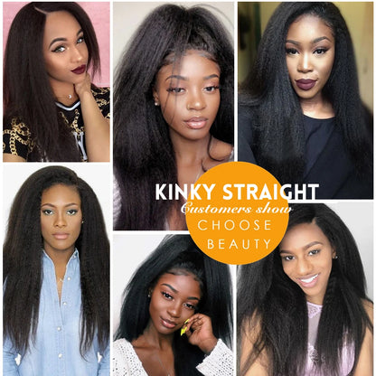 Kinky Straight Human Hair Wigs 13x4 Lace Front Wigs For Women HD Glueless Wig Human Hair Brazilian 4x4 Lace Closure Wig On Sale