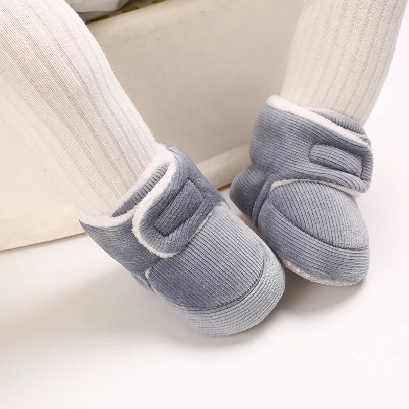Winter Baby Cotton Shoes Thick Plush Snow Boots Soft Casual Walking Shoes for 0-18 Month Old Comfortable Toddler Footwear