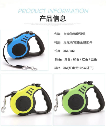 2022 new hot sale 5m pet traction rope automatic retractable tractor dog chain cat traction belt pet supplies my traction ropes