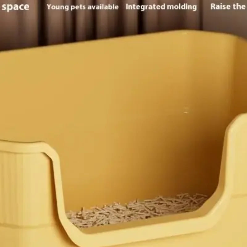 Open-Top Cat Potty Cat Garbage Odor-Resistant Bin Large Capacity Large Size Semi Enclosed Anti-Spla Cat Toilet Pet Supplies