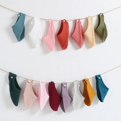 Baby Bibs Organic Cotton Muslin Scarf Burp with for Triangle Gauze Water Absorb Bandana for Boys Girls
