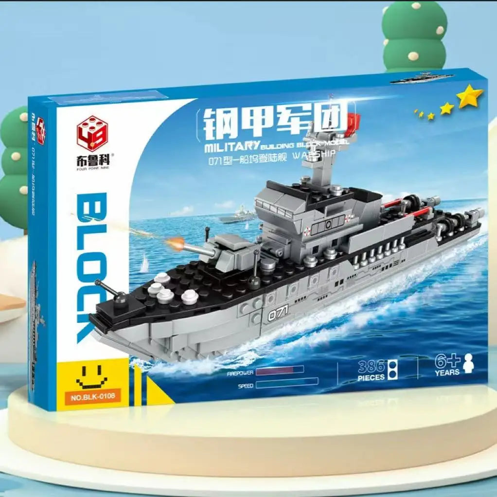 Ww2 Military Ship Army Ocean Cruiser Warship Nuclear Submarine Building Blocks Aircraft Bricks City Toys for Kid Christmas Gift