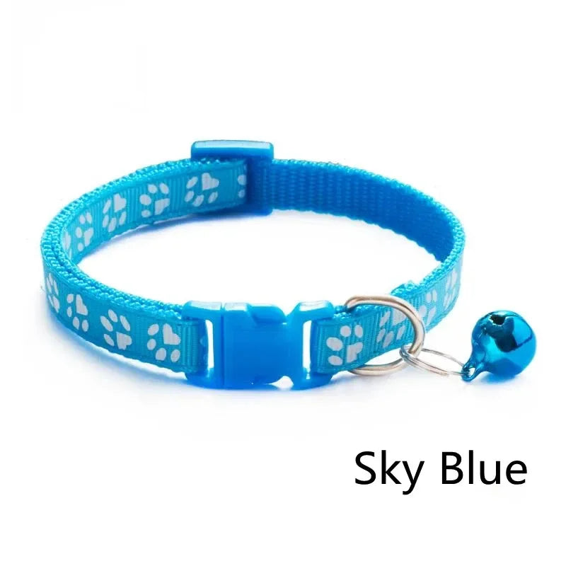 1/3/6/12/18Pcs Hot Pet Cat Bell Collar Dog Print Cat Collar Multi-Color Optional Necklace Ring Cat Rope Collar Pet Supplies