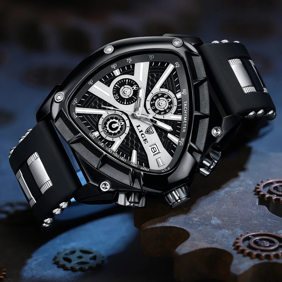 LIGE Original Luxury Men Watch Waterproof Sport Mens Quartz Wrist Watches Business Big Dial Wristwatches Relogio Masculino+BOX