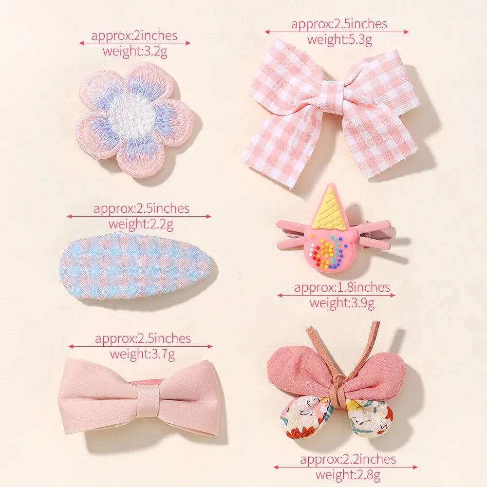 5/7pcs Baby Girl Hair Clips Set Cute Floral Bow Bunny Princess Hairpin for Toddler Girl Lovely Bang Side Clip Hair Accessories