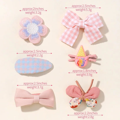 5/7pcs Baby Girl Hair Clips Set Cute Floral Bow Bunny Princess Hairpin for Toddler Girl Lovely Bang Side Clip Hair Accessories