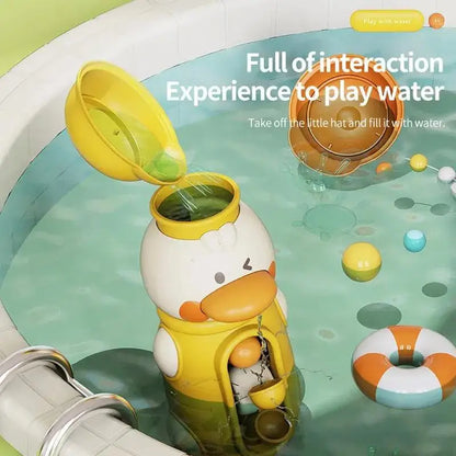 Bath Bathtub Toys for Toddlers 1 2 3 Years Old Duck Rotatable Waterwheel Bathroom Strong Suckers Water Scoop Fun Bath Toys Gifts