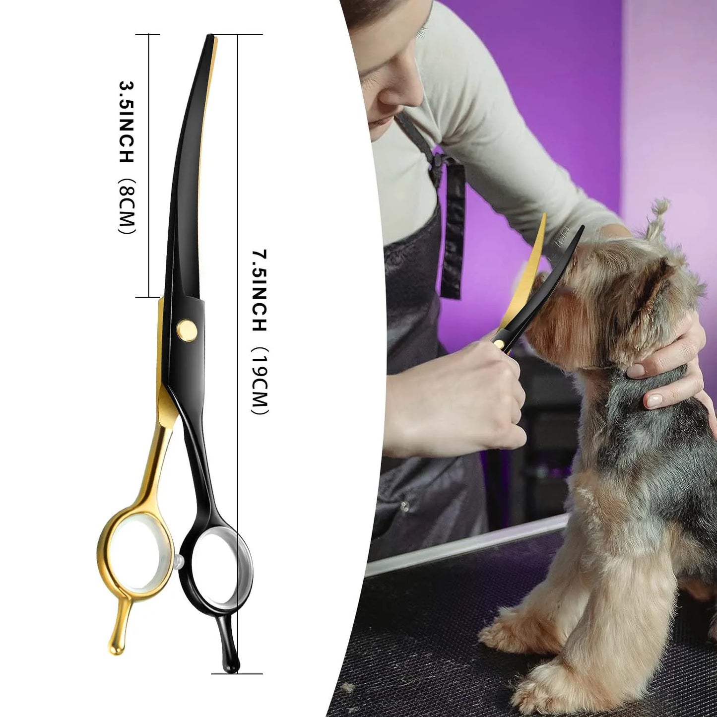 Pet Grooming Scissors Dog Hair Tool Set Professional Trimming Scissors Bent Scissors Teddy Haircutting Scissors Pet Supplies