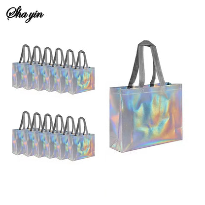 Organizer Silver Reusable Gift Tote Grocery Shopping Bags Apply To Bridesmaids Birthday Party Wedding, Bachelor Party Supplies