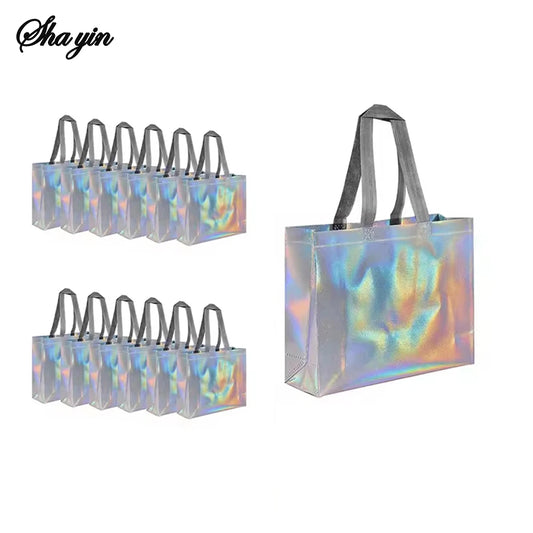 Organizer Silver Reusable Gift Tote Grocery Shopping Bags Apply To Bridesmaids Birthday Party Wedding, Bachelor Party Supplies