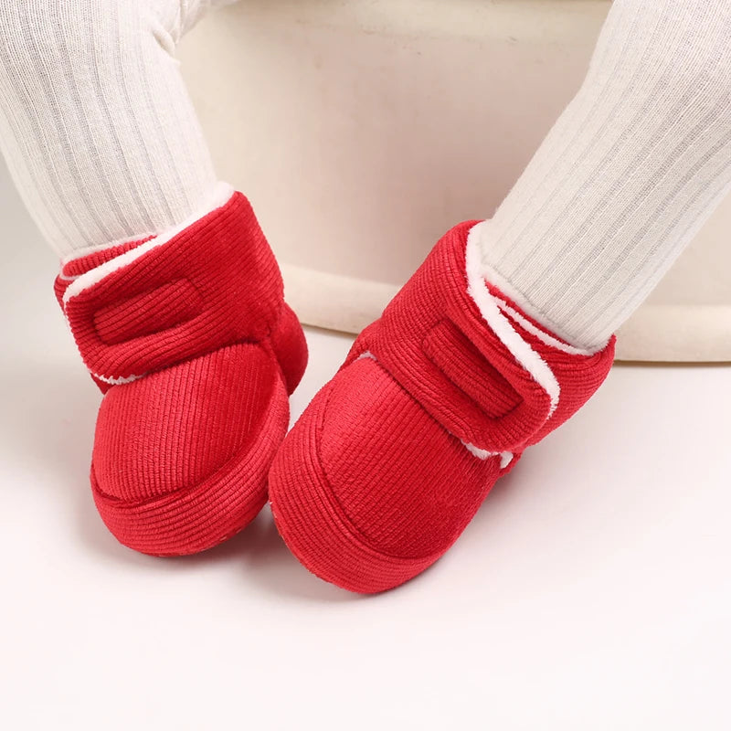 Winter Baby Cotton Shoes Thick Plush Snow Boots Soft Casual Walking Shoes for 0-18 Month Old Comfortable Toddler Footwear