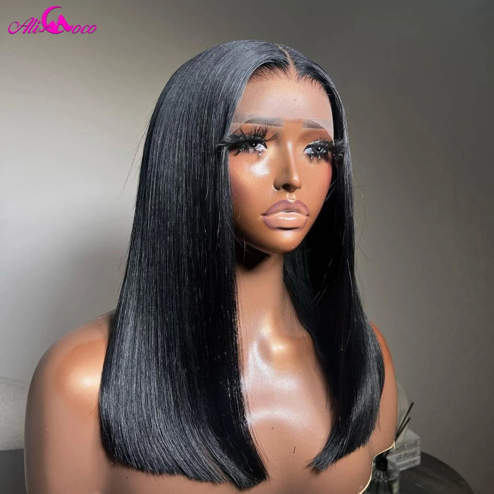 Ash Blonde Straight Human Hair Lace Front Wig 13x4 13x6 Transparent Lace Frontal Wigs For Women Ali Coco Human Hair Remy Wigs
