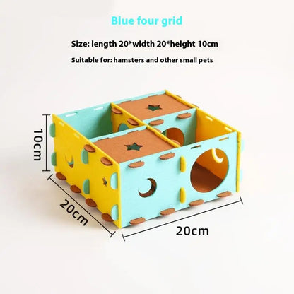 〔CC11〕Removable Felt Maze Hide Nest Hamster Passage Little Pet Nest Sugar Glider Hamster Golden Bear Pet Toy Indoor Pet Supplies