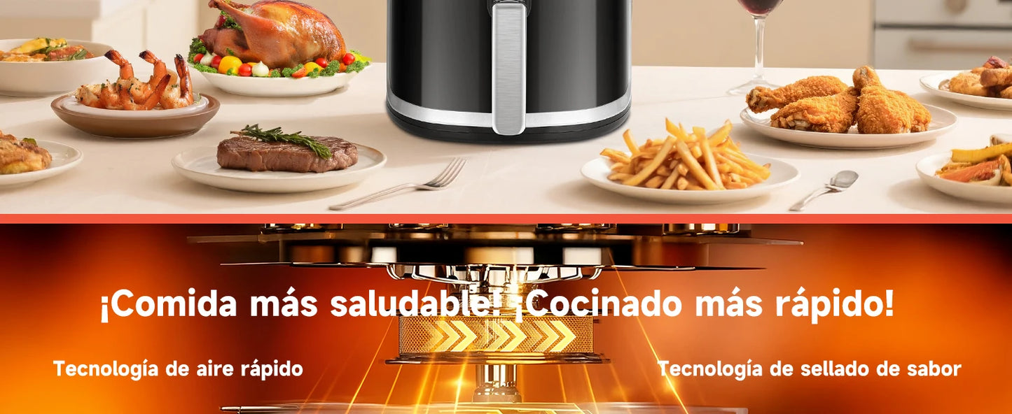 7L Oil-Free Air Fryer, Led Touch Screen, 8 Functions, Removable Non-Stick Basket, Recipe Book Included, 1900