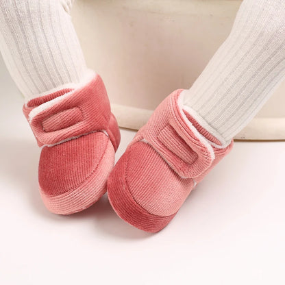 Winter Baby Cotton Shoes Thick Plush Snow Boots Soft Casual Walking Shoes for 0-18 Month Old Comfortable Toddler Footwear