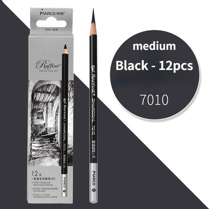 12pcs/box High Gloss Painting White Charcoal Pen Brown Comic Sketch Design Stroke Pen School Graffiti Art Supplies