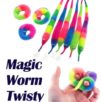 Novelty Funny Props Twisty Magic Worm Trick Toys For Kids Caterpillars On A Invisible String Fuzzy Worm Magic Caterpillar