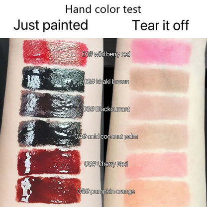 Chocolate Brown Peel Off Lip Stain Waterproof Makeup Matte Khaki Orange Liquid Lipstick Nude Black Tattoo Lips Tint Cosmetic