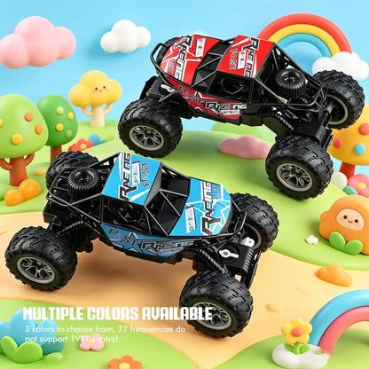 4-Way Remote Control Car with Lights, Anti-Slip Rubber Tires, Outdoor Off-Road Climbing Toy Car Model for Kidsren and Boys