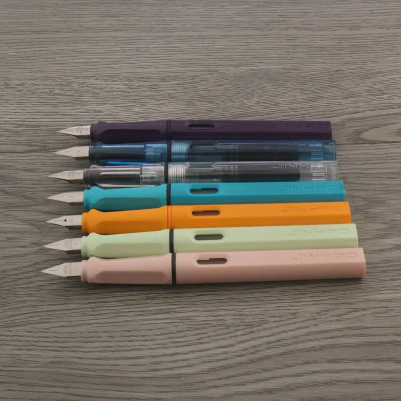 High Quality Brand Jinhao Fashion Fountain Pen Starry Plastic Finance Classic Macaron Pink EF Ink Pen Office School Supplies New