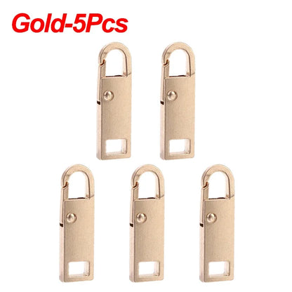 5/1Pcs Universal Metal Zipper Pull Tap Replacement Instant Repair Zipper Head Puller for Clothing Bags DIY Sewing Zipper Sliders