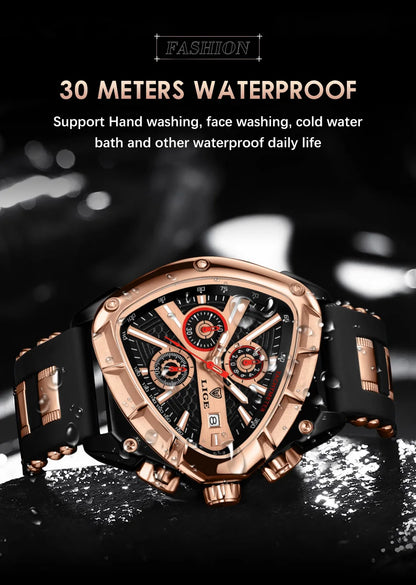 LIGE Original Luxury Men Watch Waterproof Sport Mens Quartz Wrist Watches Business Big Dial Wristwatches Relogio Masculino+BOX