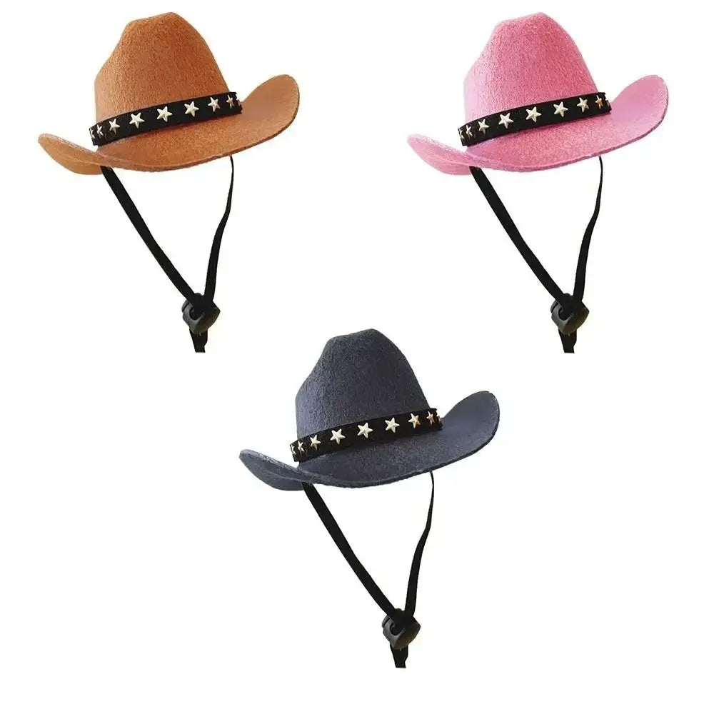 British Pet Cat Dog Hat Star Cowboy Hat Pet Supplies Adjustable Dog Costume Top Hat Headwear Dogs Caps Pet Sun Hats for Cats